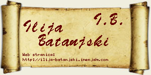 Ilija Batanjski vizit kartica